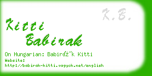 kitti babirak business card